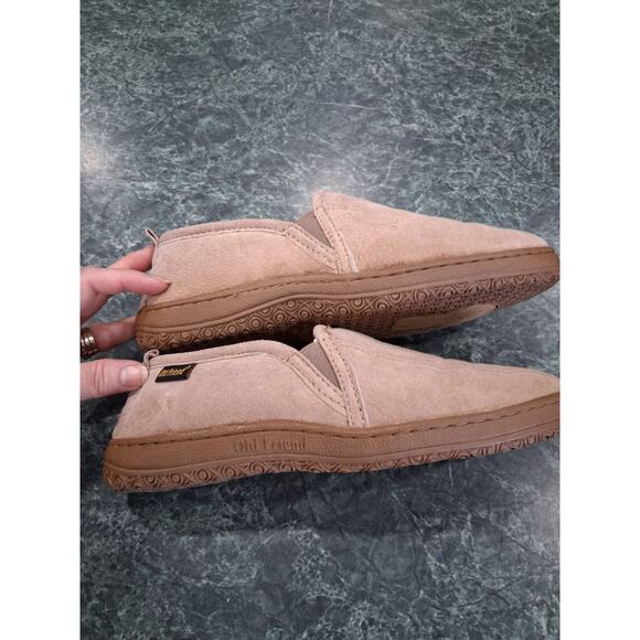 Old Friend Mens 8M 10W Romeo Sheepskin Suede Leather Slippers Brown Fur Lined main image 5